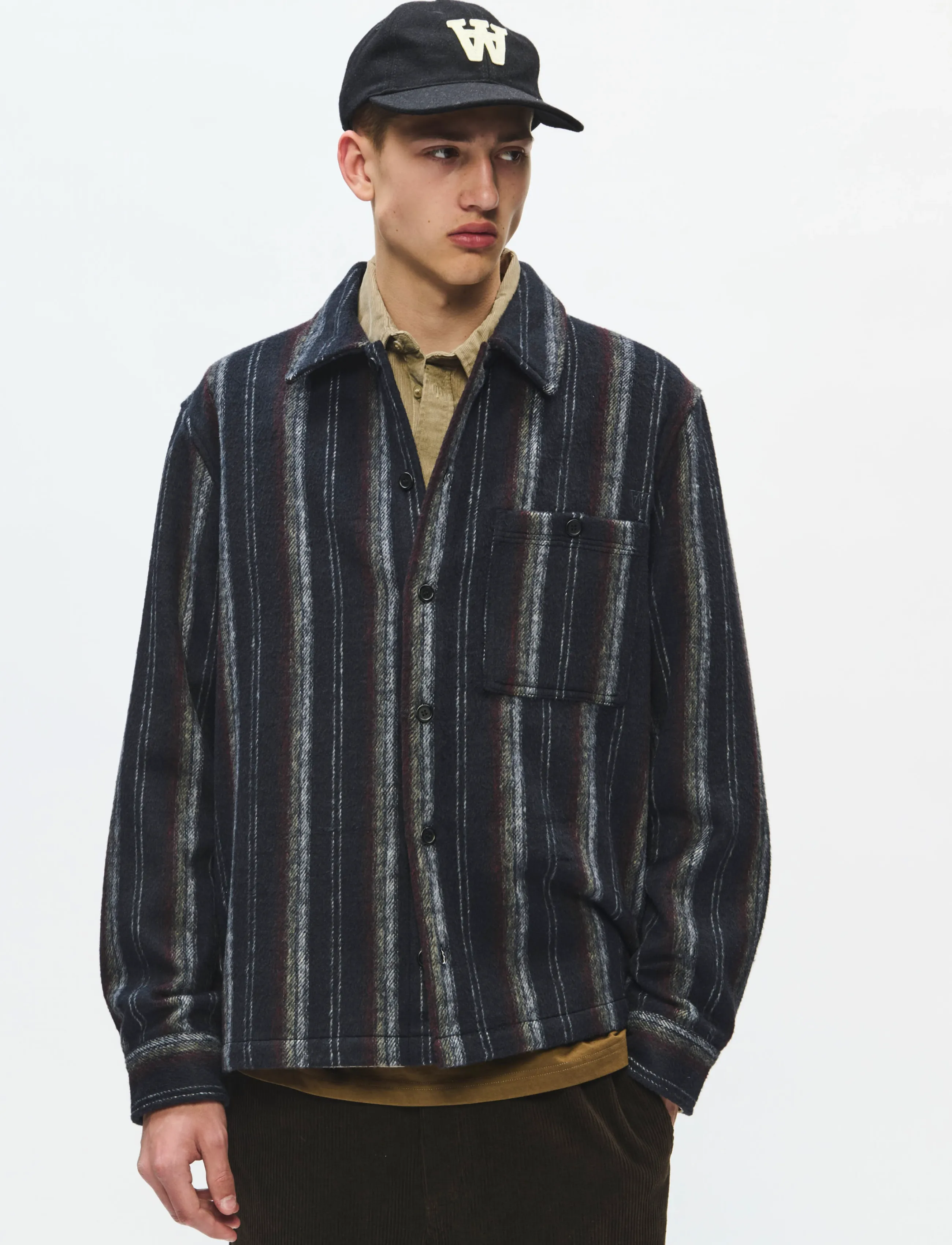 WOOD WOOD WWClay overshirt 25494 - Ytterkläder - SALUTE STRIPE / navy