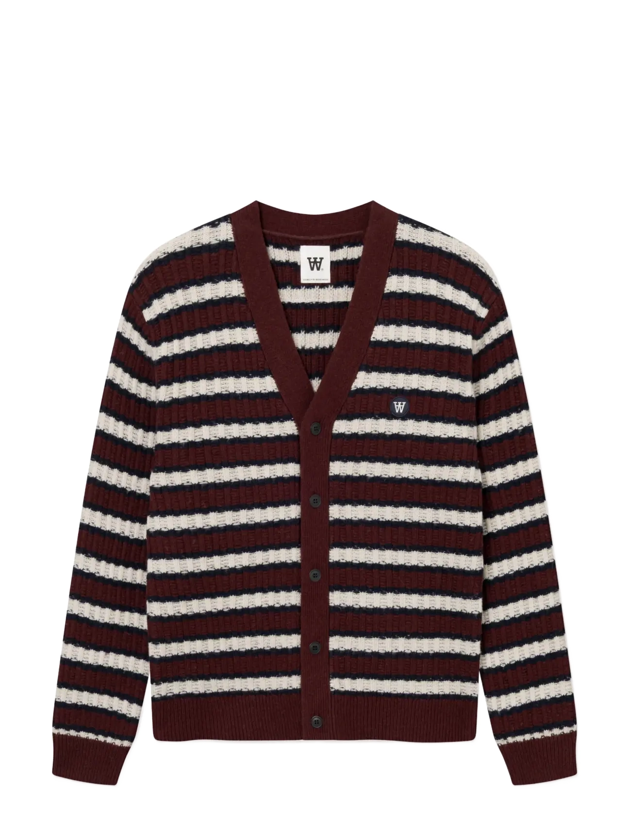 WOOD WOOD WWClaes cardigan 25482 - Strik - DECADENT CHOCOLATE STRIPE / brown