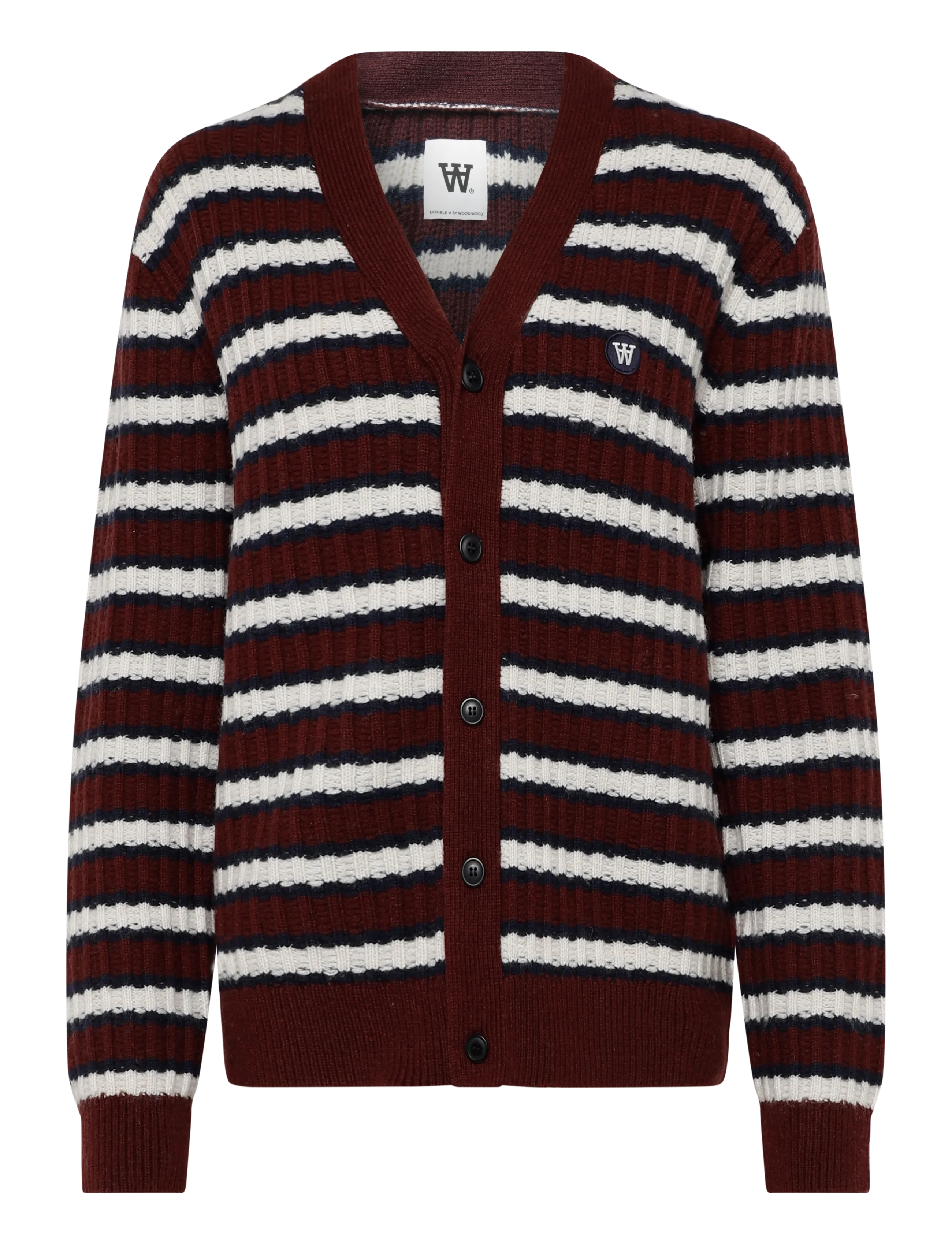 WOOD WOOD WWClaes cardigan 25482 - Kleidung - DECADENT CHOCOLATE STRIPE / brown