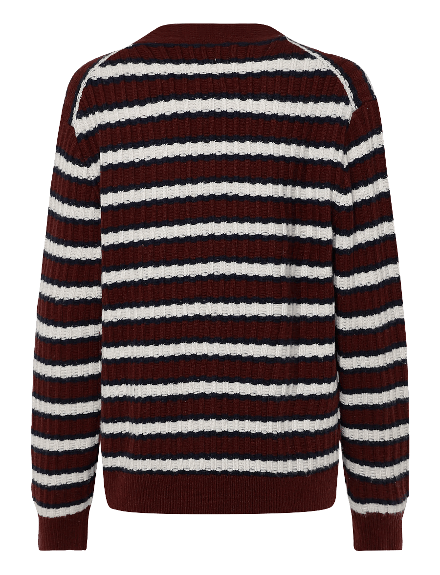 WOOD WOOD - WWClaes cardigan 25482 - koftor - decadent chocolate stripe - 2