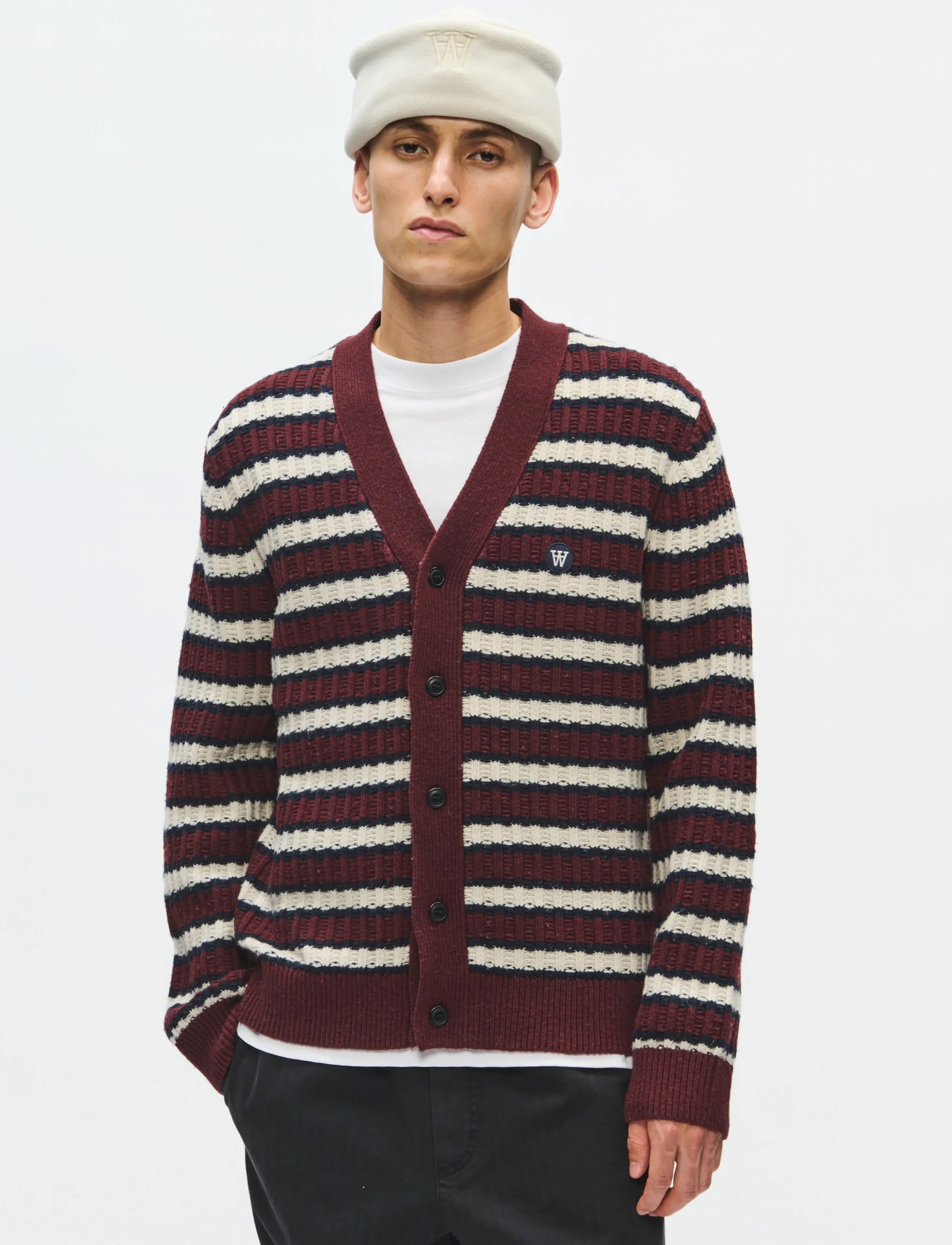WOOD WOOD Wwclaes Cardigan 25482, XS, Brown, Strik > Cardigans, Herre