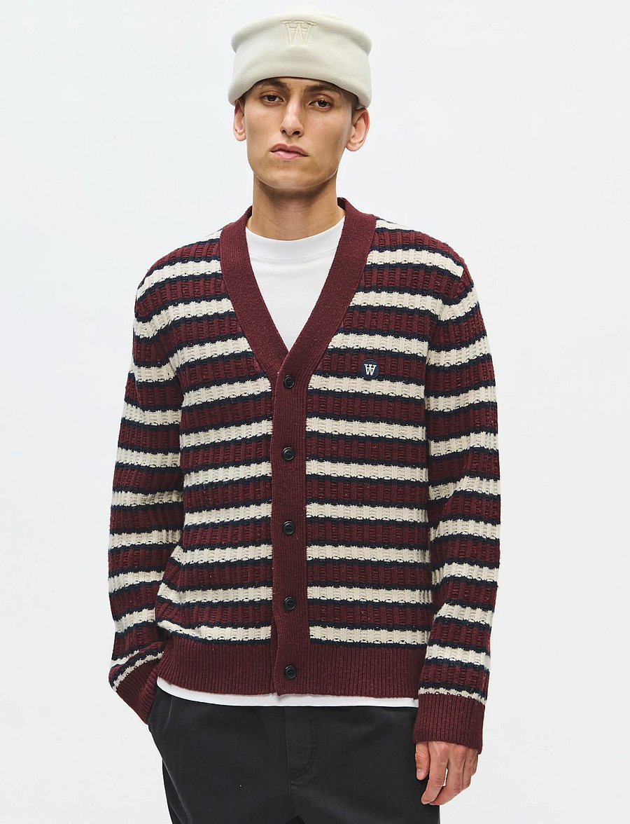 WOOD WOOD - WWClaes cardigan 25482 - cardigans - decadent chocolate stripe - 0