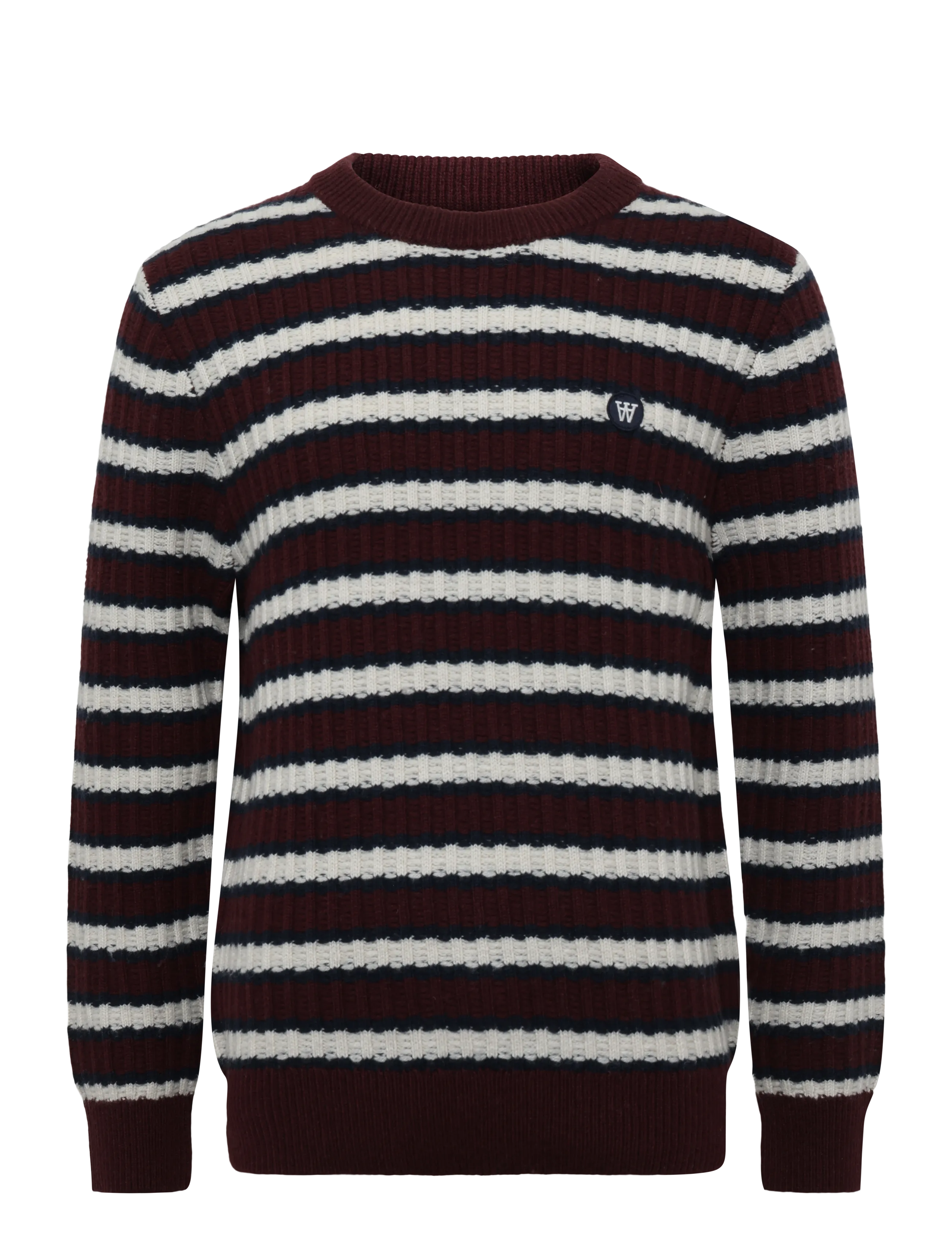 WOOD WOOD WWClaes crew neck 25482 - Rundhals - DECADENT CHOCOLATE STRIPE / brown