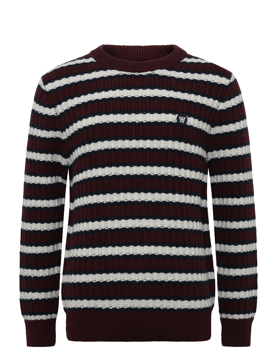 WOOD WOOD - WWClaes crew neck 25482 - rundhals - decadent chocolate stripe - 1