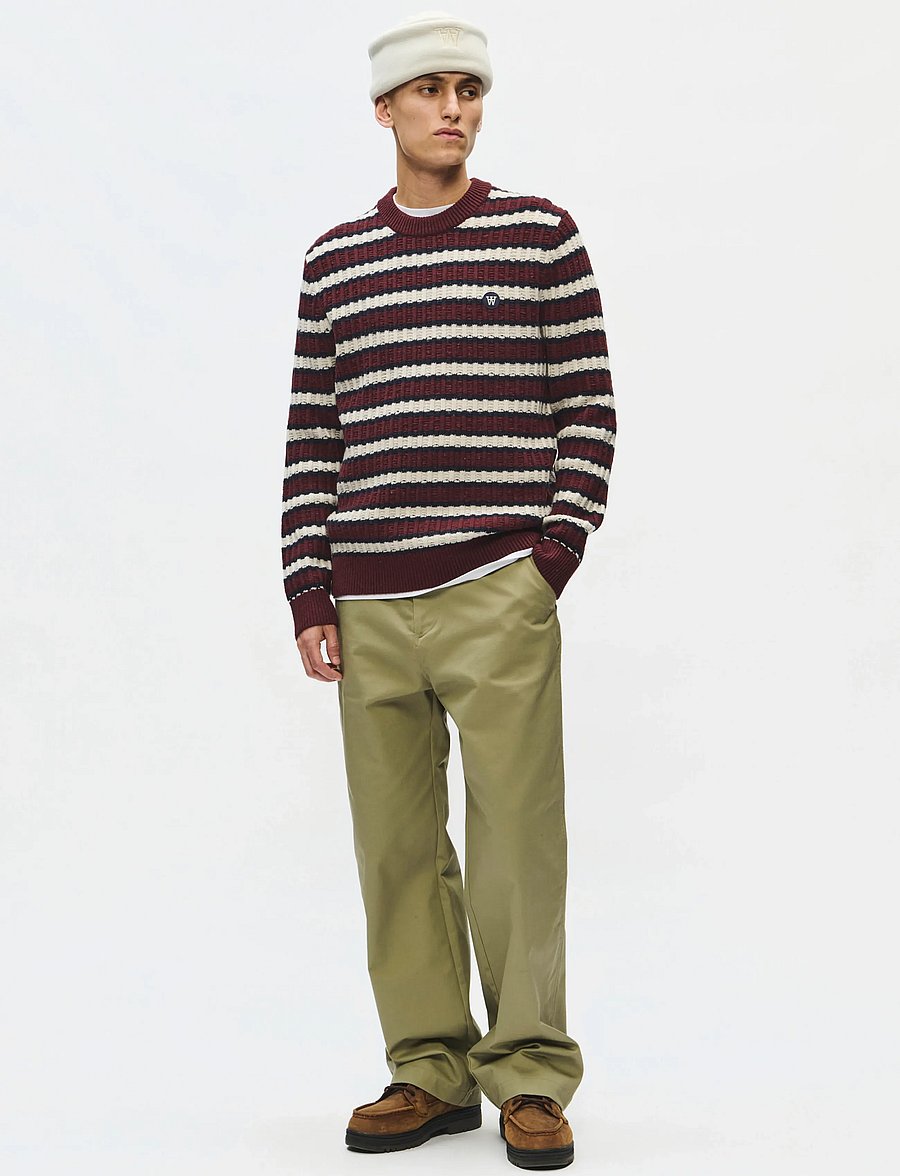 WOOD WOOD - WWClaes crew neck 25482 - rund hals - decadent chocolate stripe - 2