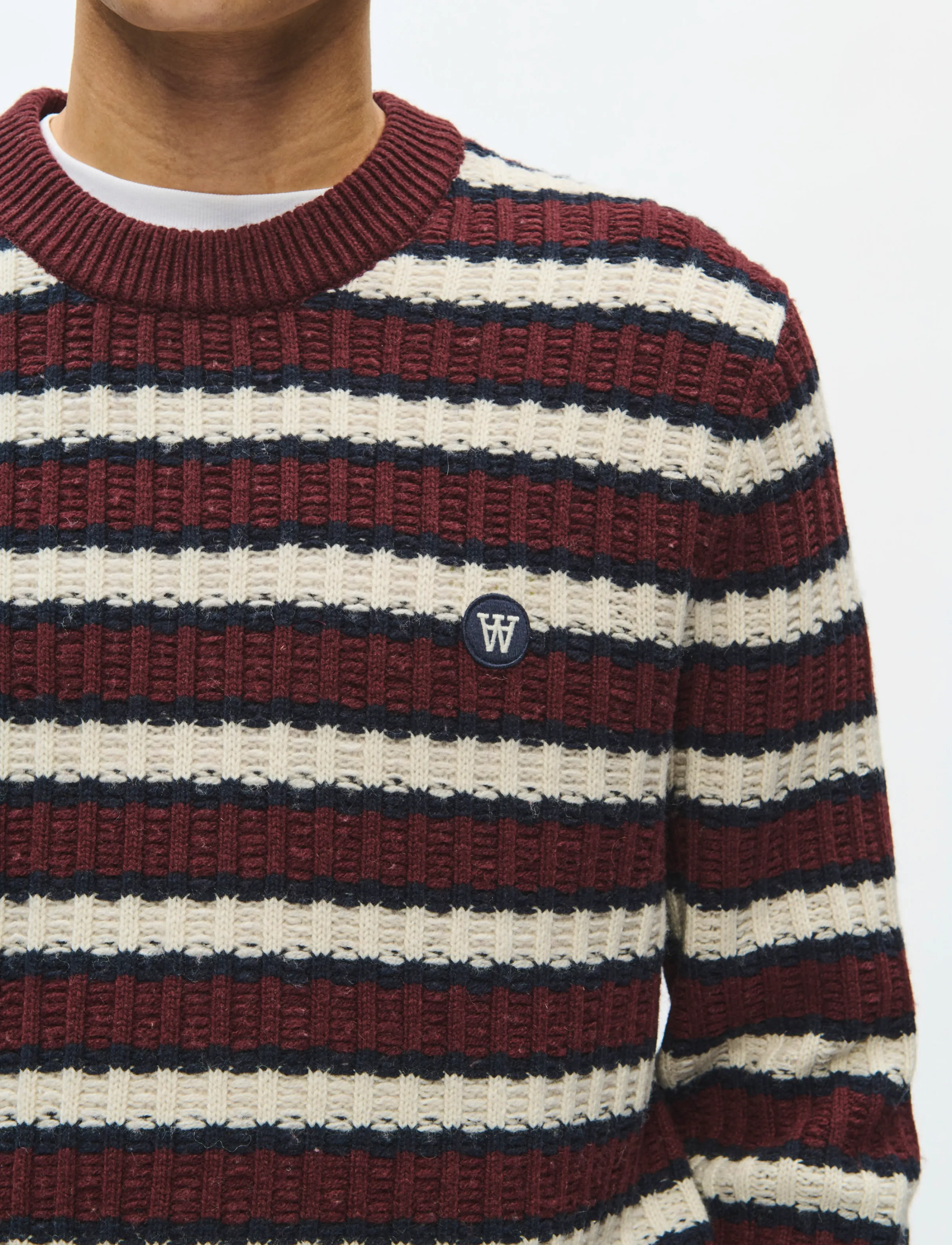 WOOD WOOD - WWClaes crew neck 25482 - rund hals - decadent chocolate stripe - 4