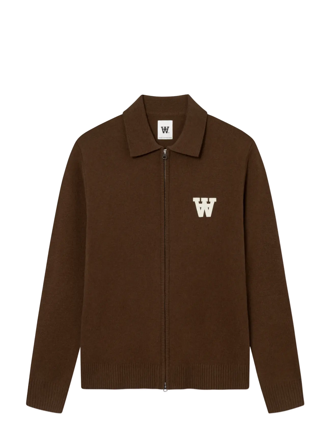 WOOD WOOD WWTay zipper cardigan 25081 - Strik - DESERT PALM / brown