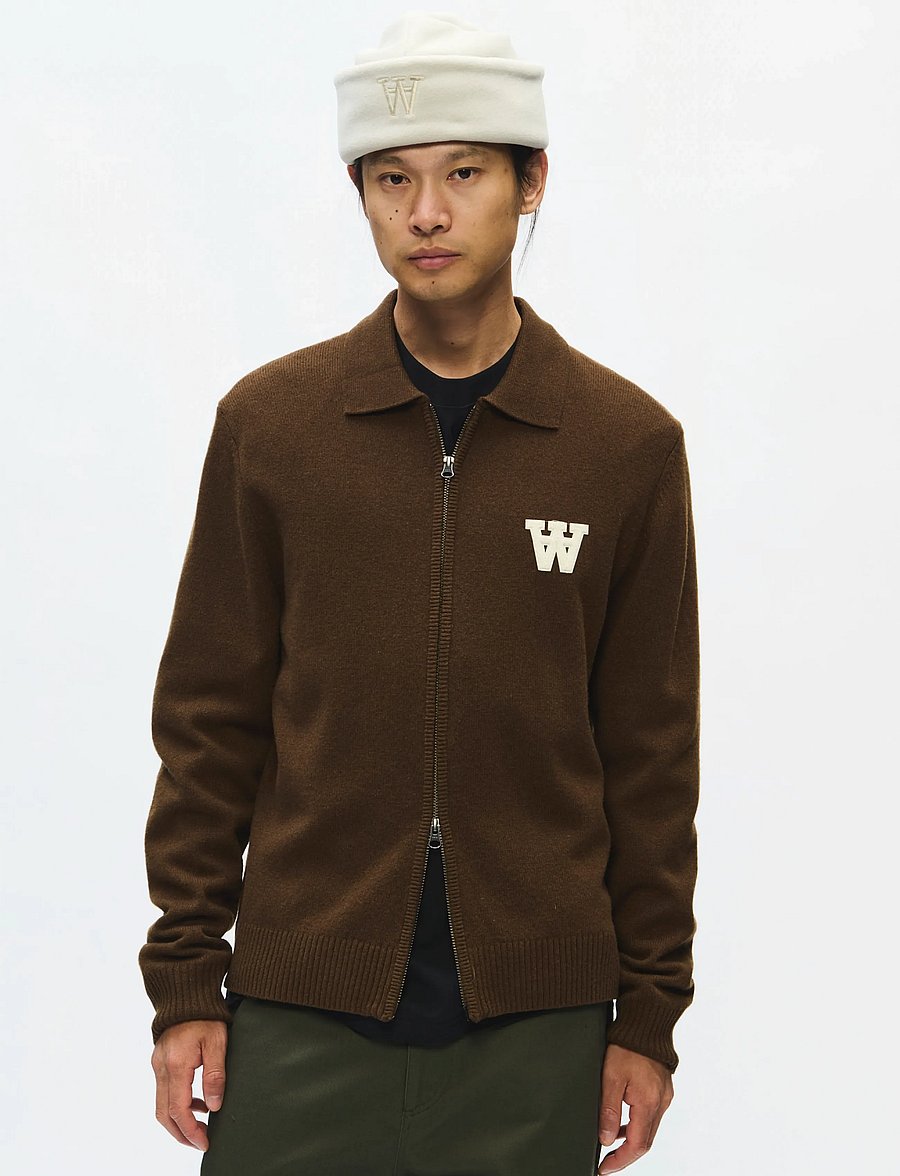 WOOD WOOD - WWTay zipper cardigan 25081 - cardigans - desert palm - 0