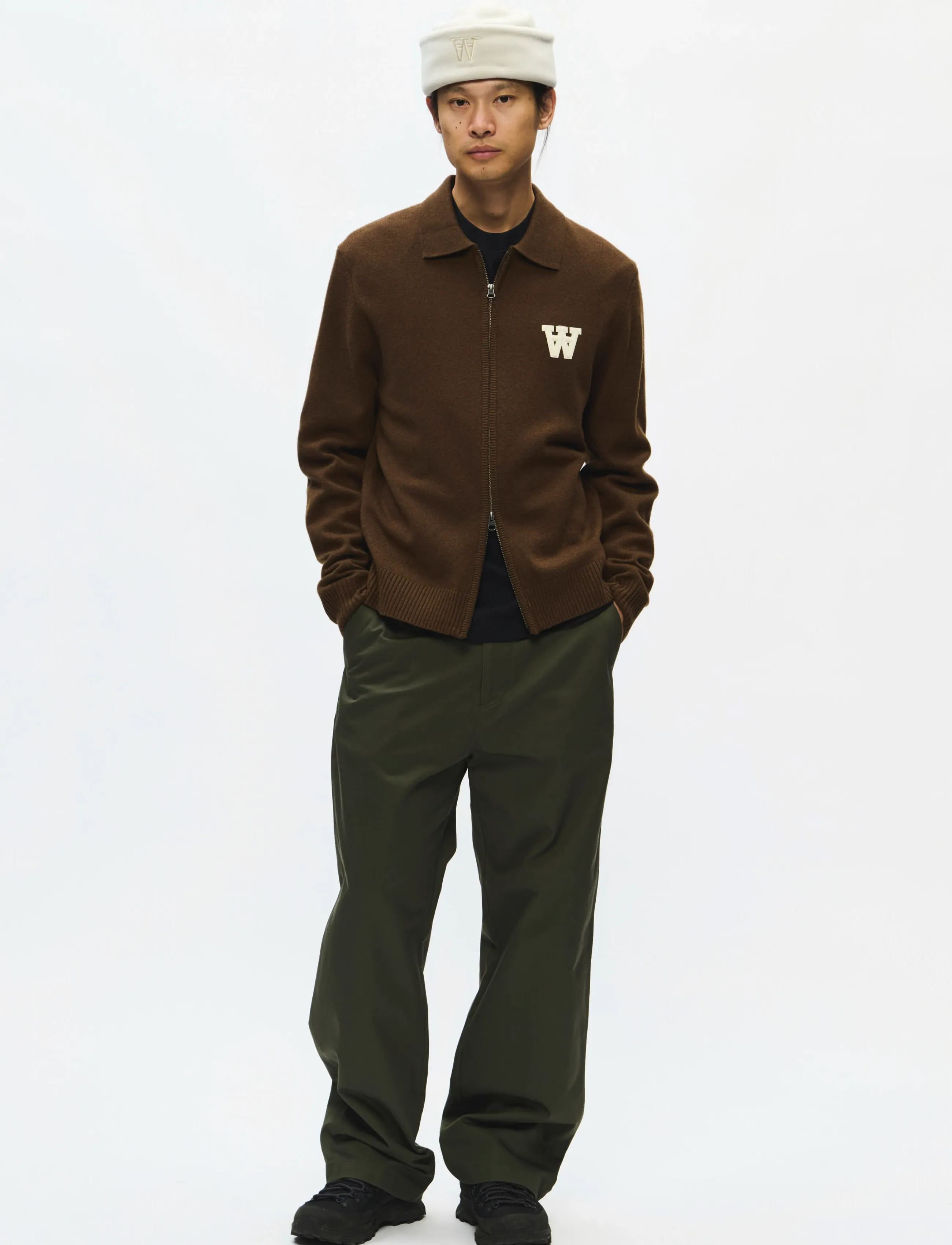 WOOD WOOD - WWTay zipper cardigan 25081 - cardigans - desert palm - 2