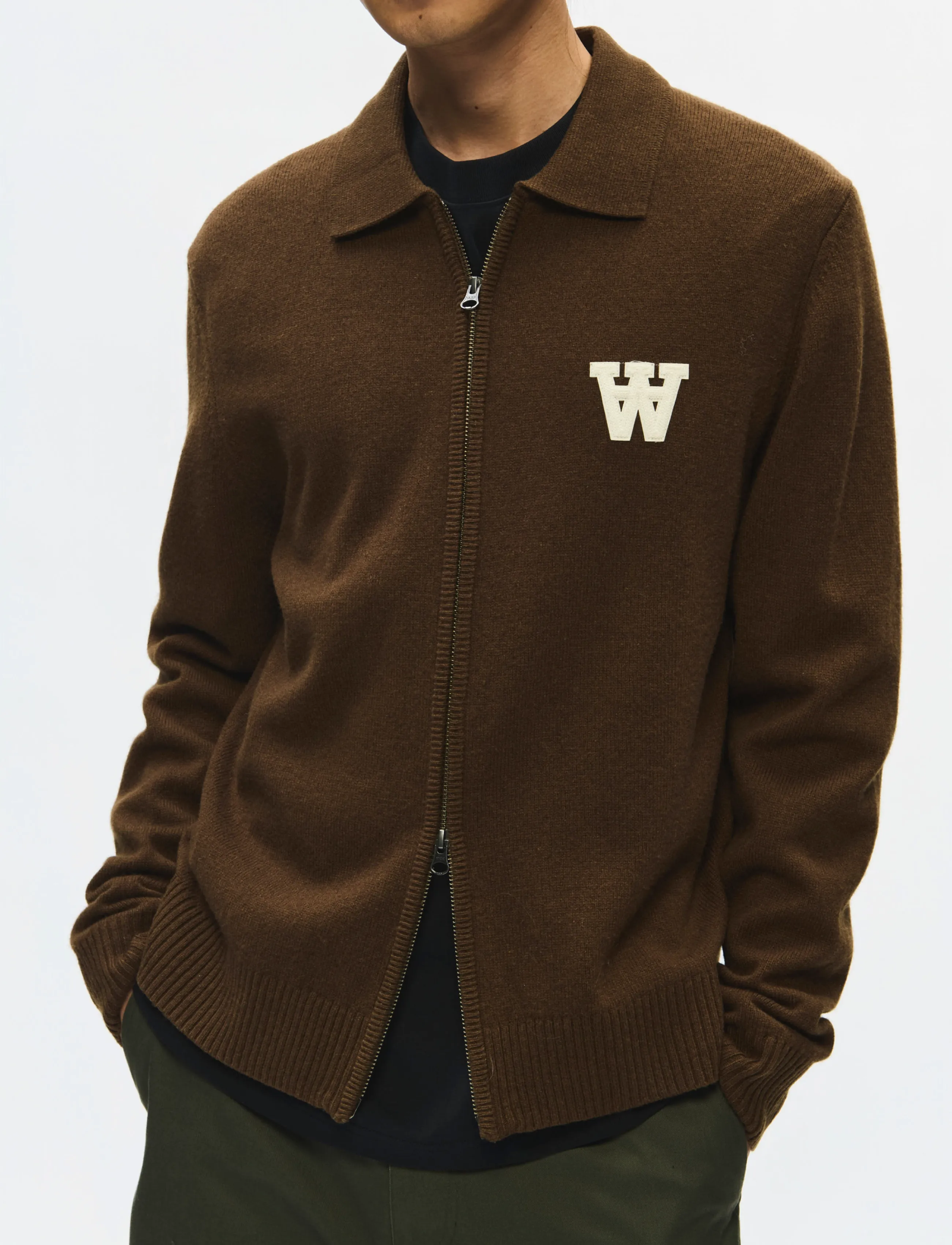 WOOD WOOD - WWTay zipper cardigan 25081 - cardigans - desert palm - 4