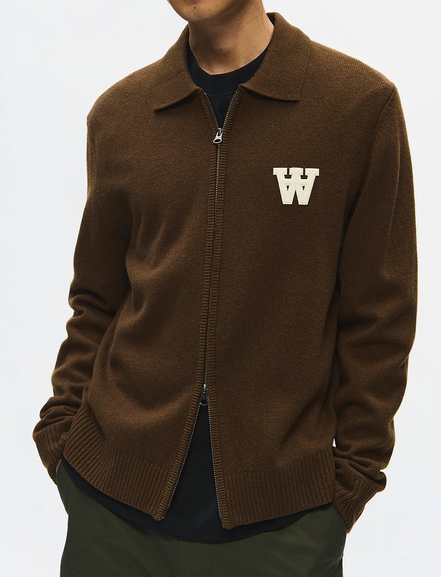WOOD WOOD - WWTay zipper cardigan 25081 - cardigans - desert palm - 4
