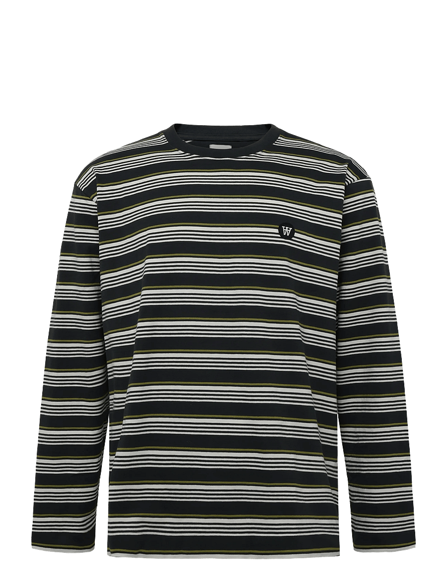 WOOD WOOD - WWLucas LS tee 25381 - pikkade varrukatega t-särgid - pirate black stripe - 1