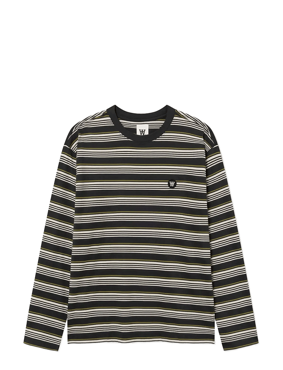 WOOD WOOD - WWLucas LS tee 25381 - langærmede t-shirts - pirate black stripe - 1