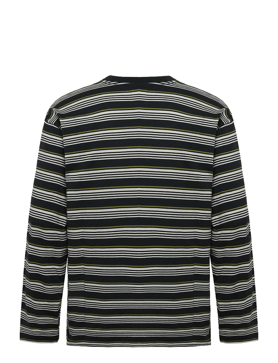WOOD WOOD - WWLucas LS tee 25381 - long-sleeved t-shirts - pirate black stripe - 2
