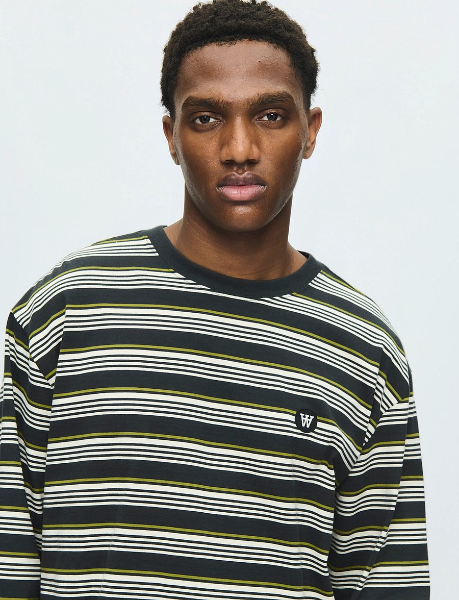 WOOD WOOD - WWLucas LS tee 25381 - langærmede t-shirts - pirate black stripe - 2