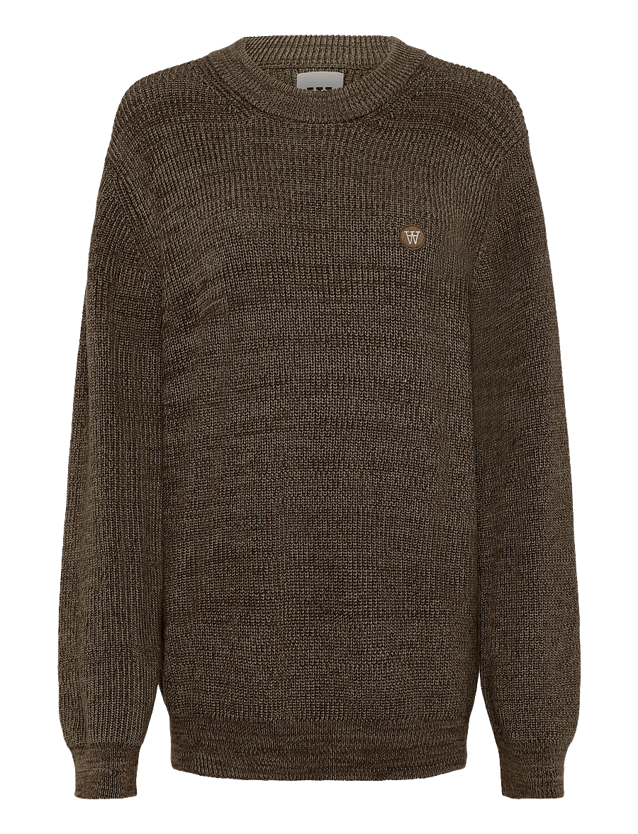 WOOD WOOD - WWHalum crew neck 25488 - rund hals - desert palm melange - 1