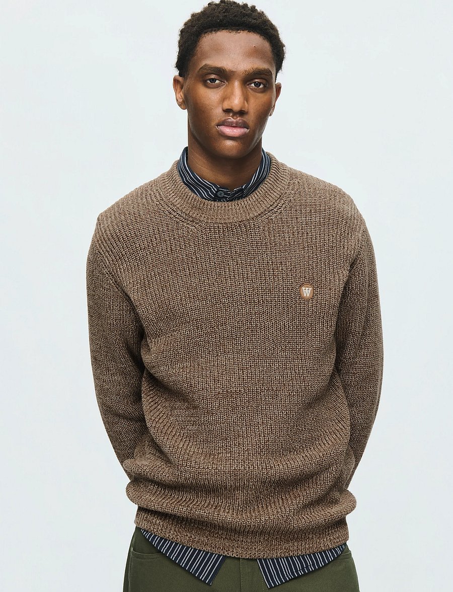 WOOD WOOD - WWHalum crew neck 25488 - rundhals - desert palm melange - 0