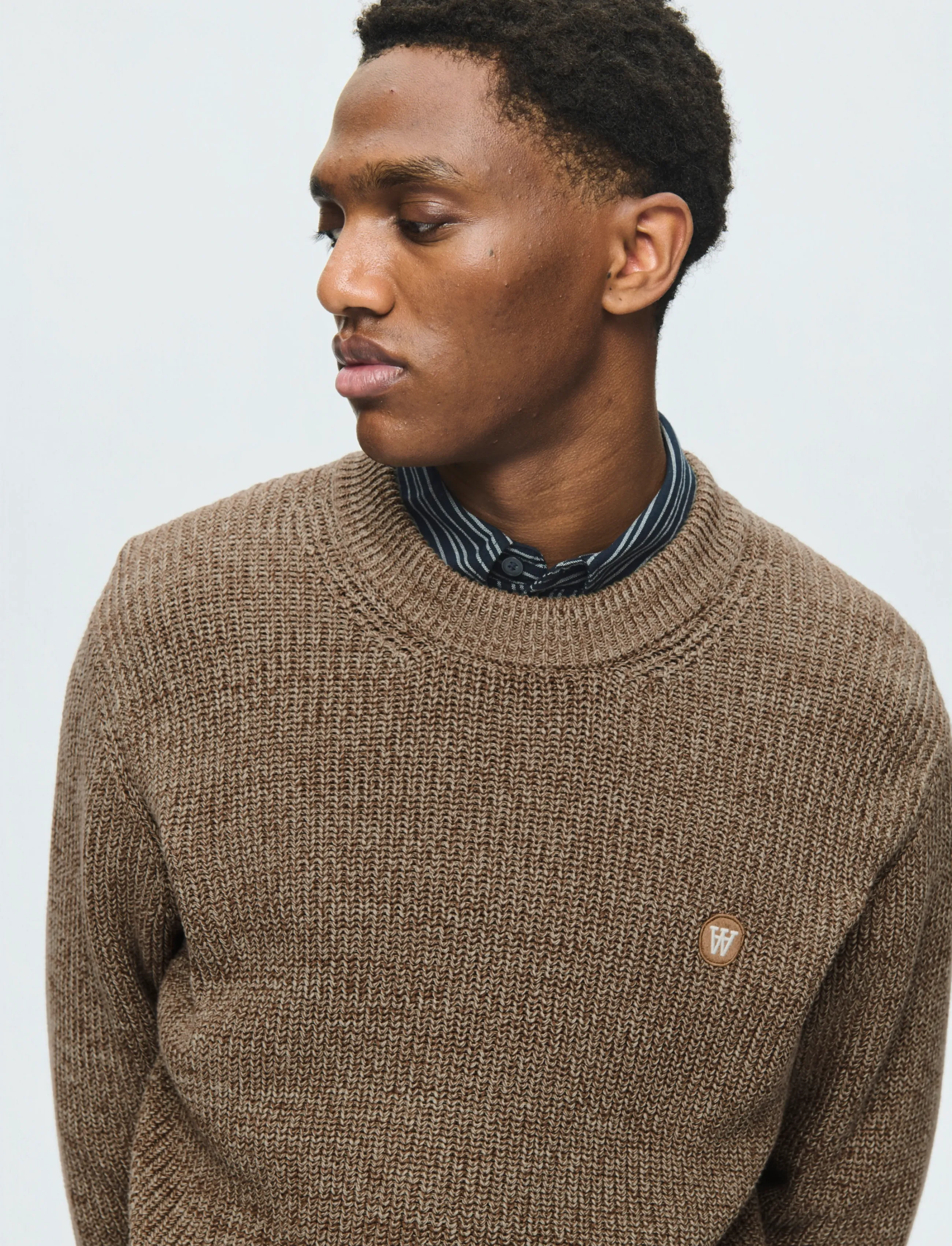 WOOD WOOD - WWHalum crew neck 25488 - rundhals - desert palm melange - 2