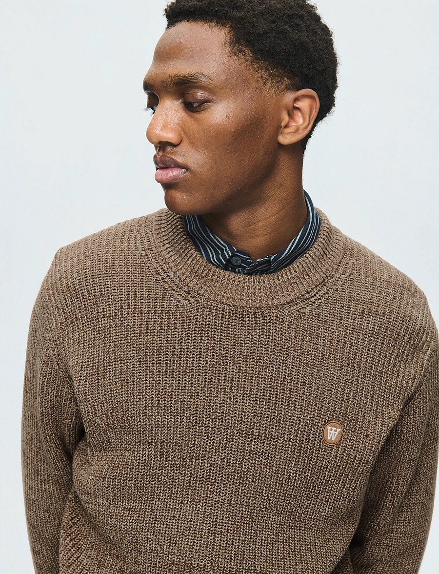 WOOD WOOD - WWHalum crew neck 25488 - rundhals - desert palm melange - 2