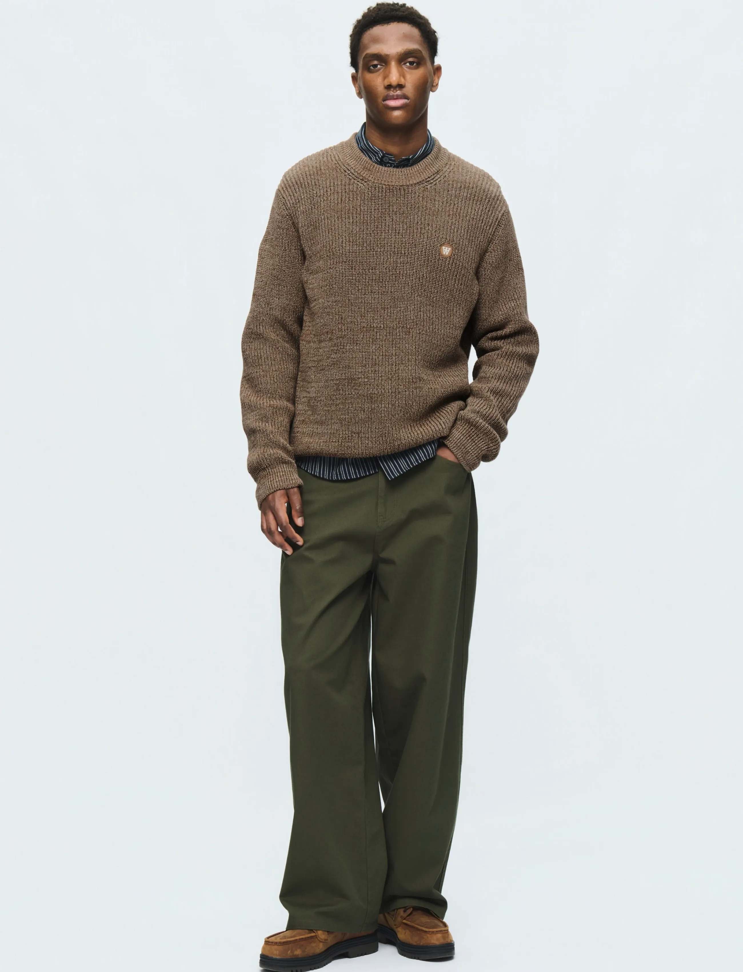 WOOD WOOD - WWHalum crew neck 25488 - rundhals - desert palm melange - 3