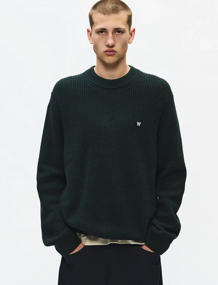 WOOD WOOD - WWHalum crew neck 25488 - rund hals - ponderosa pine melange - 0