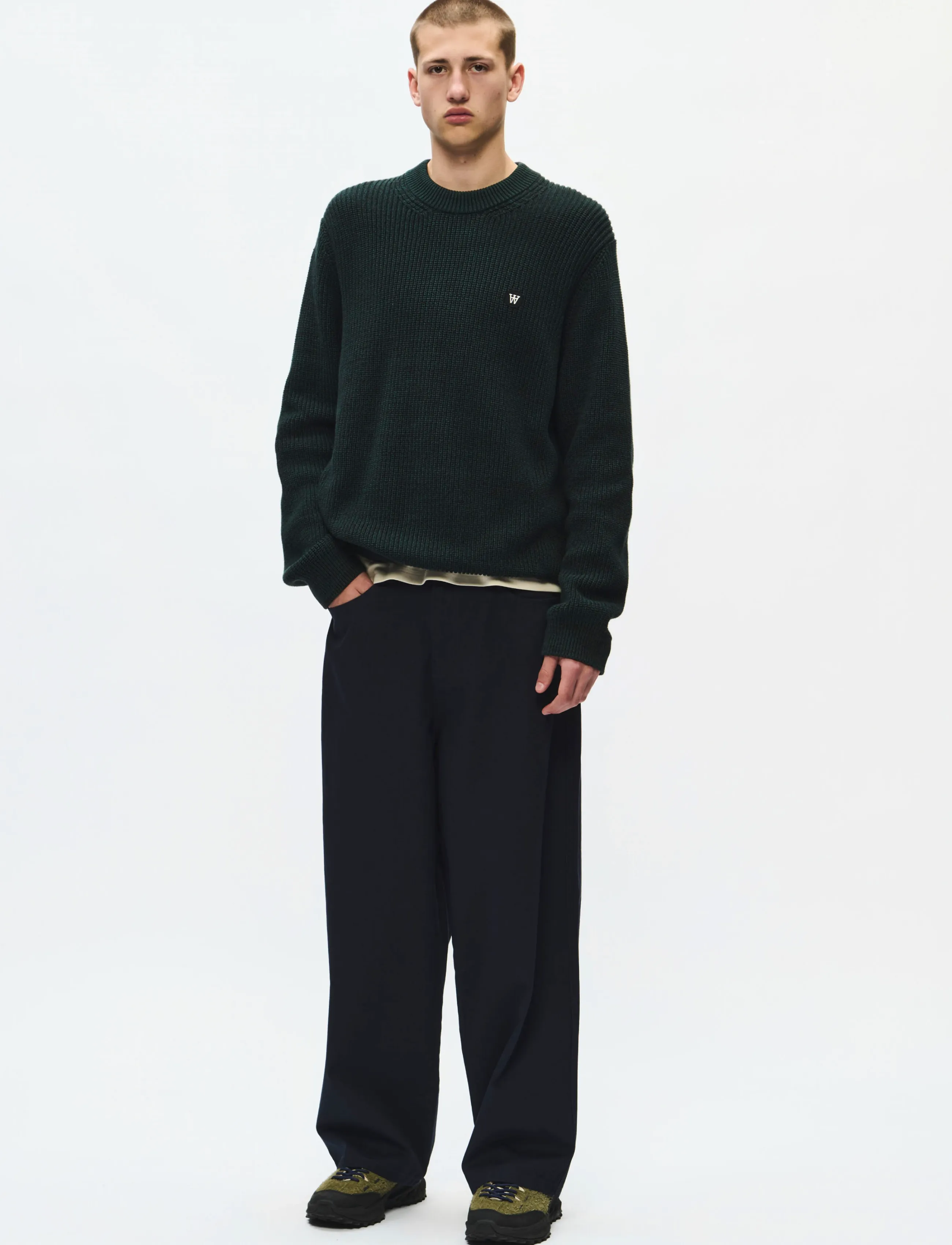 WOOD WOOD - WWHalum crew neck 25488 - rund hals - ponderosa pine melange - 3
