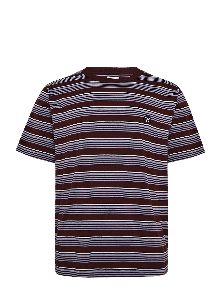 WOOD WOOD - WWLucas tee 25381 - short-sleeved t-shirts - decadent chocolate stripe - 1