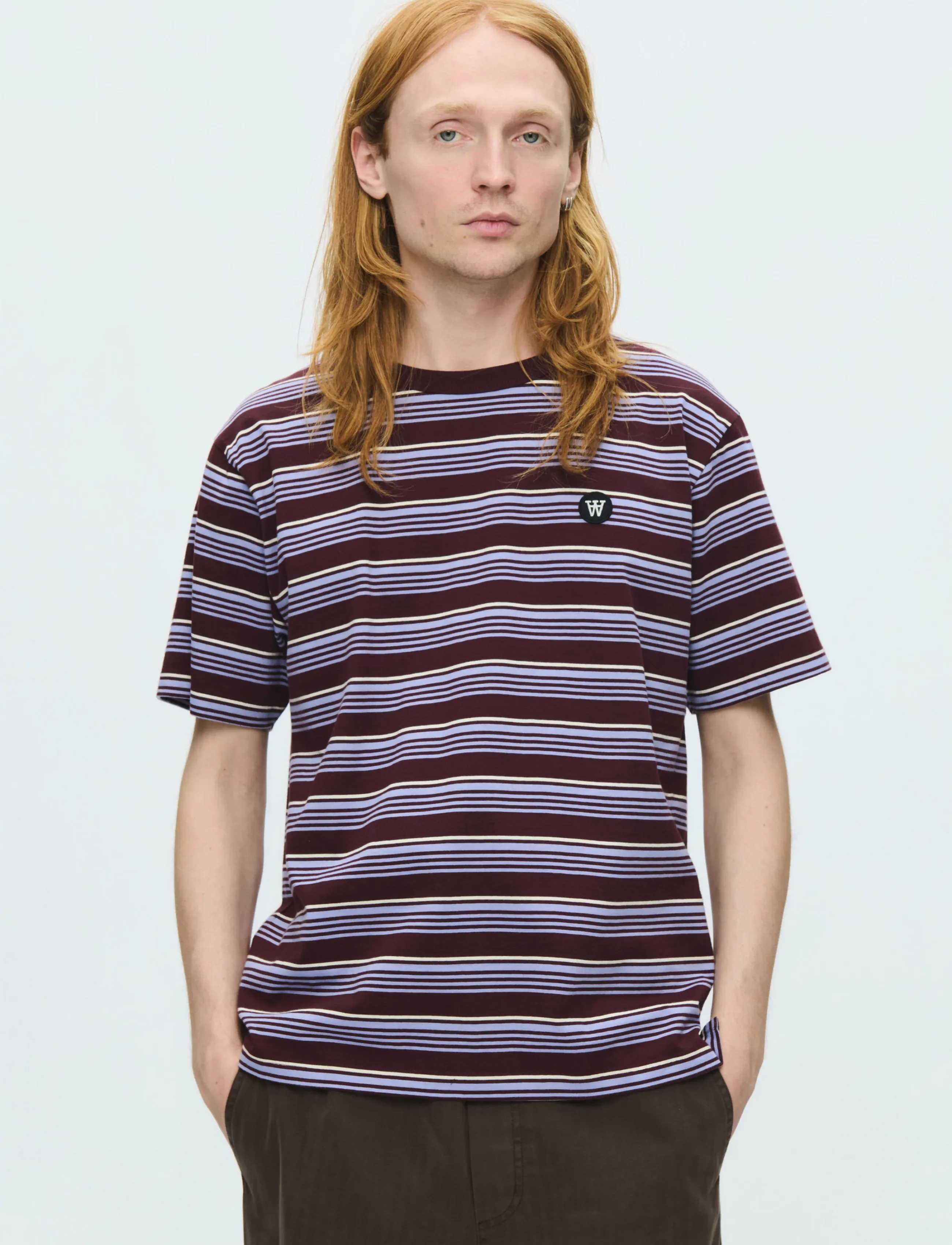 WOOD WOOD WWLucas tee 25381 - T-shirts - DECADENT CHOCOLATE STRIPE / brown