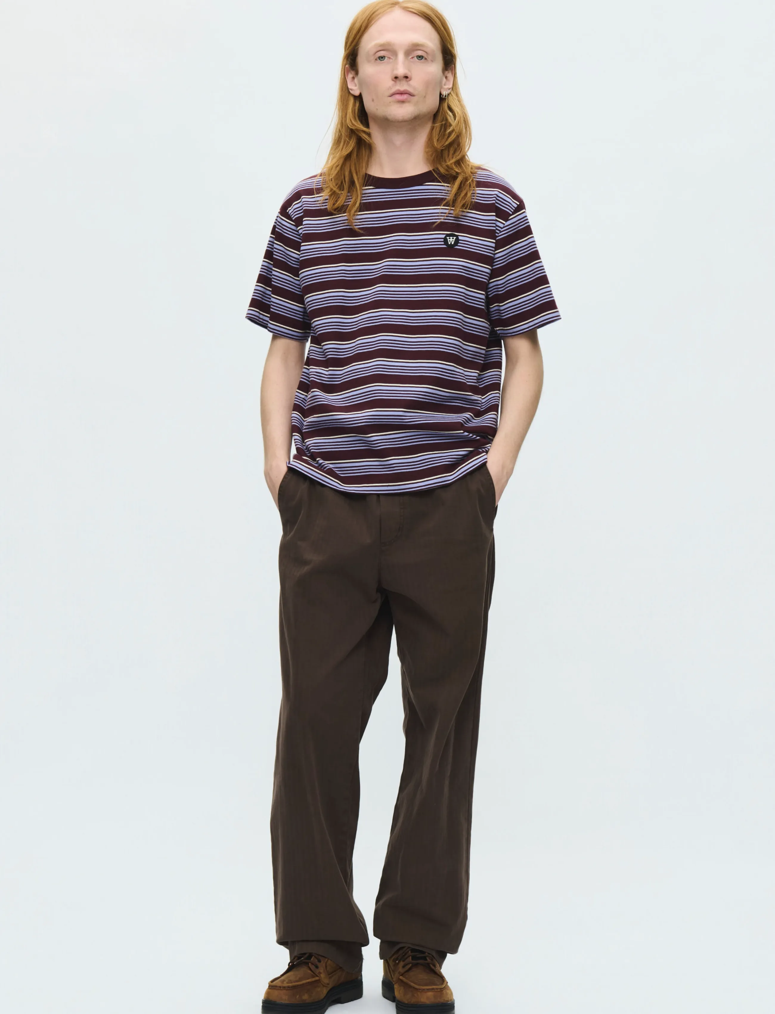 WOOD WOOD - WWLucas tee 25381 - kortærmede t-shirts - decadent chocolate stripe - 2