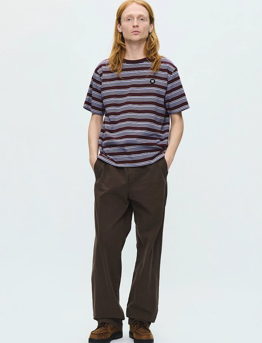 WOOD WOOD - WWLucas tee 25381 - kortærmede t-shirts - decadent chocolate stripe - 2