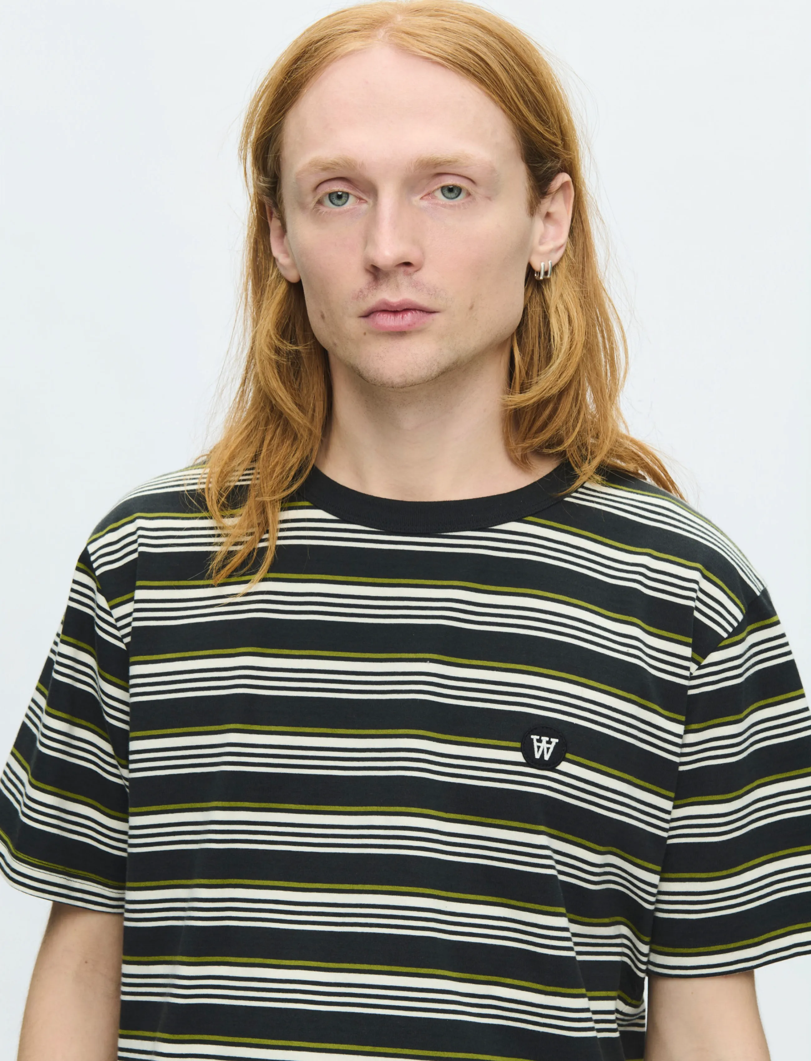 WOOD WOOD WWLucas tee 25381 - T-shirts - PIRATE BLACK STRIPE / black