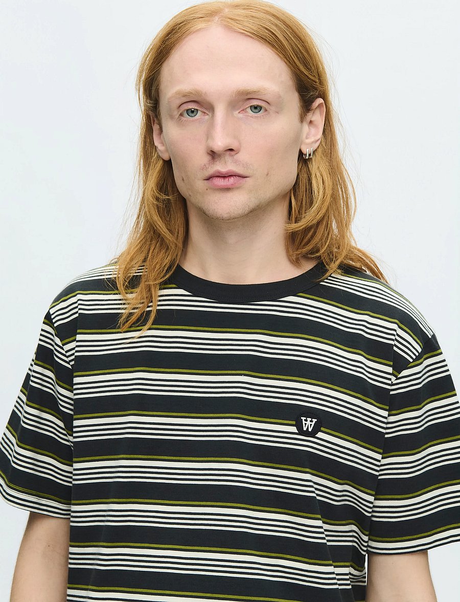 WOOD WOOD - WWLucas tee 25381 - kortærmede t-shirts - pirate black stripe - 0