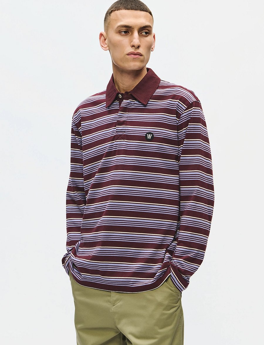 WOOD WOOD - WWLandon X polo 25381 - langärmelig - decadent chocolate stripe - 0