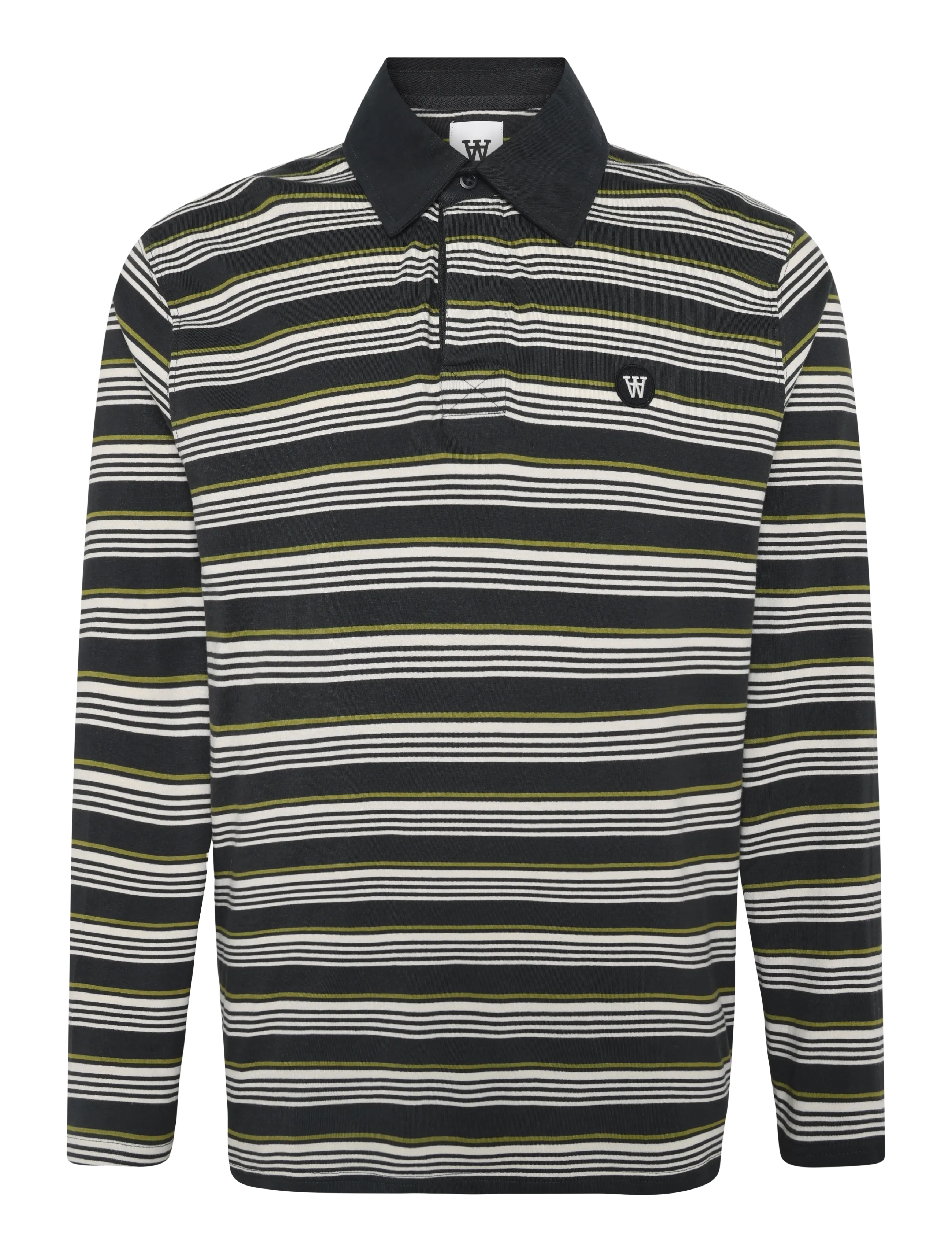 WOOD WOOD - WWLandon X polo 25381 - pikkade varrukatega polod - pirate black stripe - 1