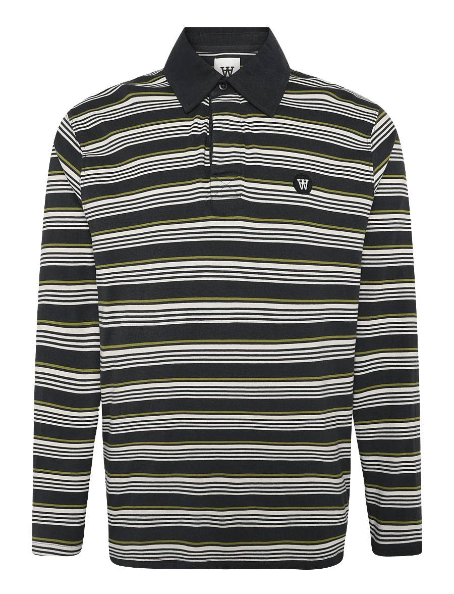 WOOD WOOD - WWLandon X polo 25381 - pikkade varrukatega polod - pirate black stripe - 1