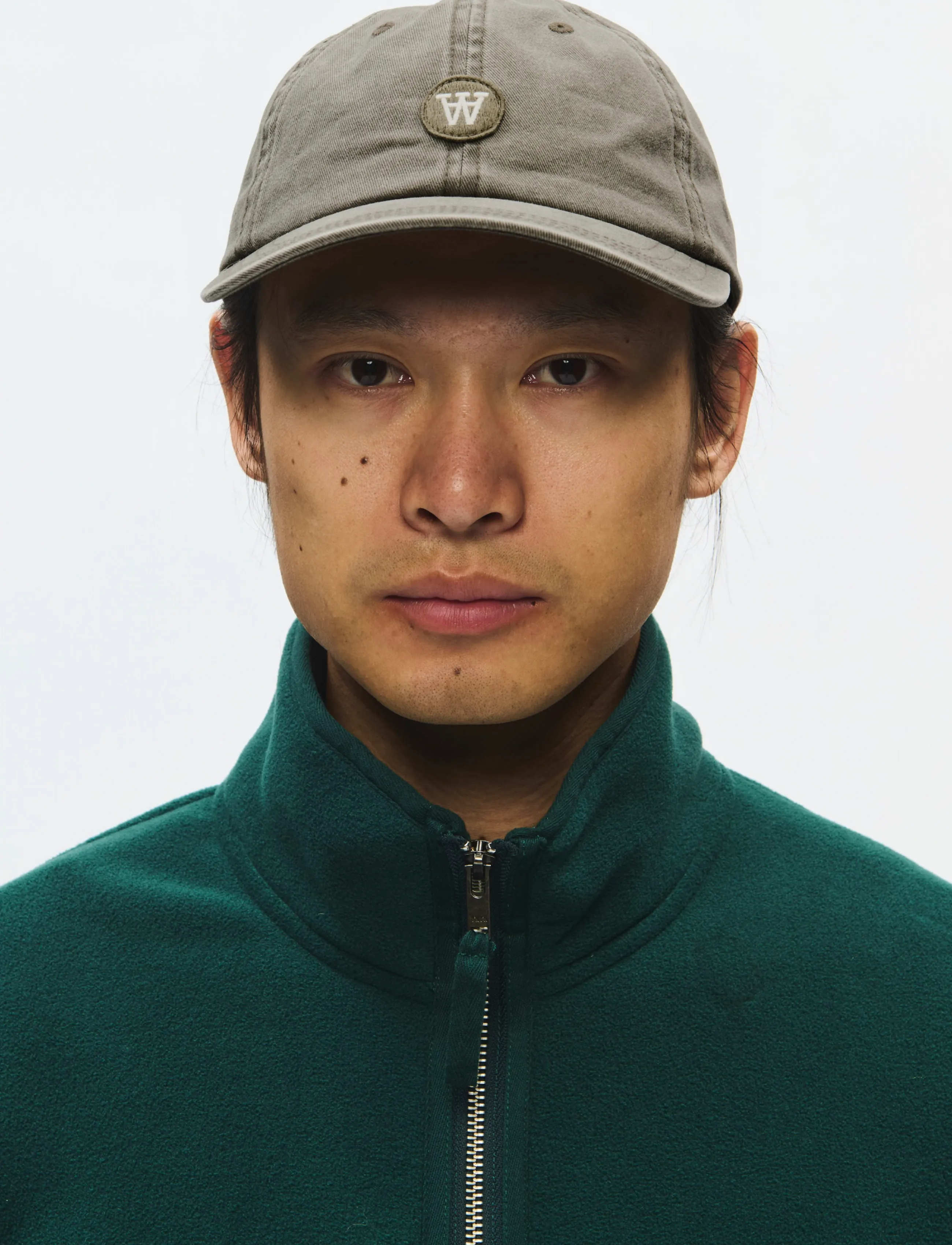 WOOD WOOD Wwaa Patch Cap 25463, Patch Baseball Kasket, Kakigrøn, Str: ONE SIZE