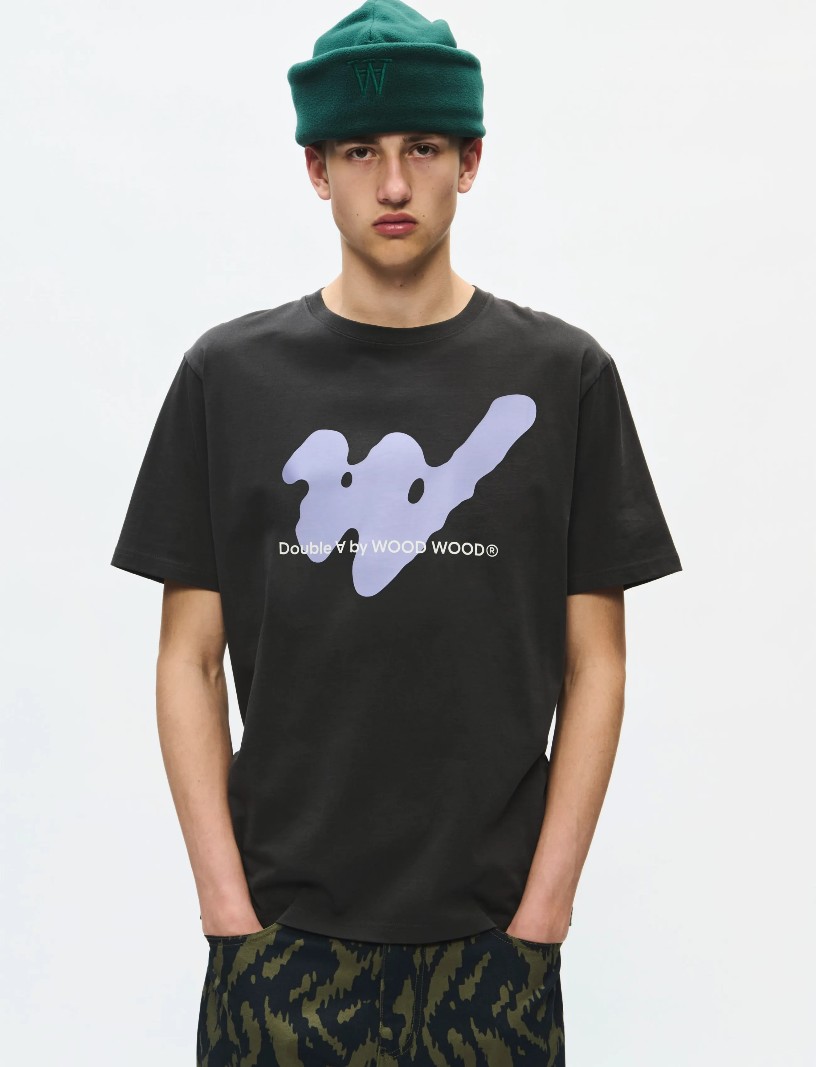 WOOD WOOD WWAce ghost tee 25074 - T-Shirts - PIRATE BLACK / black