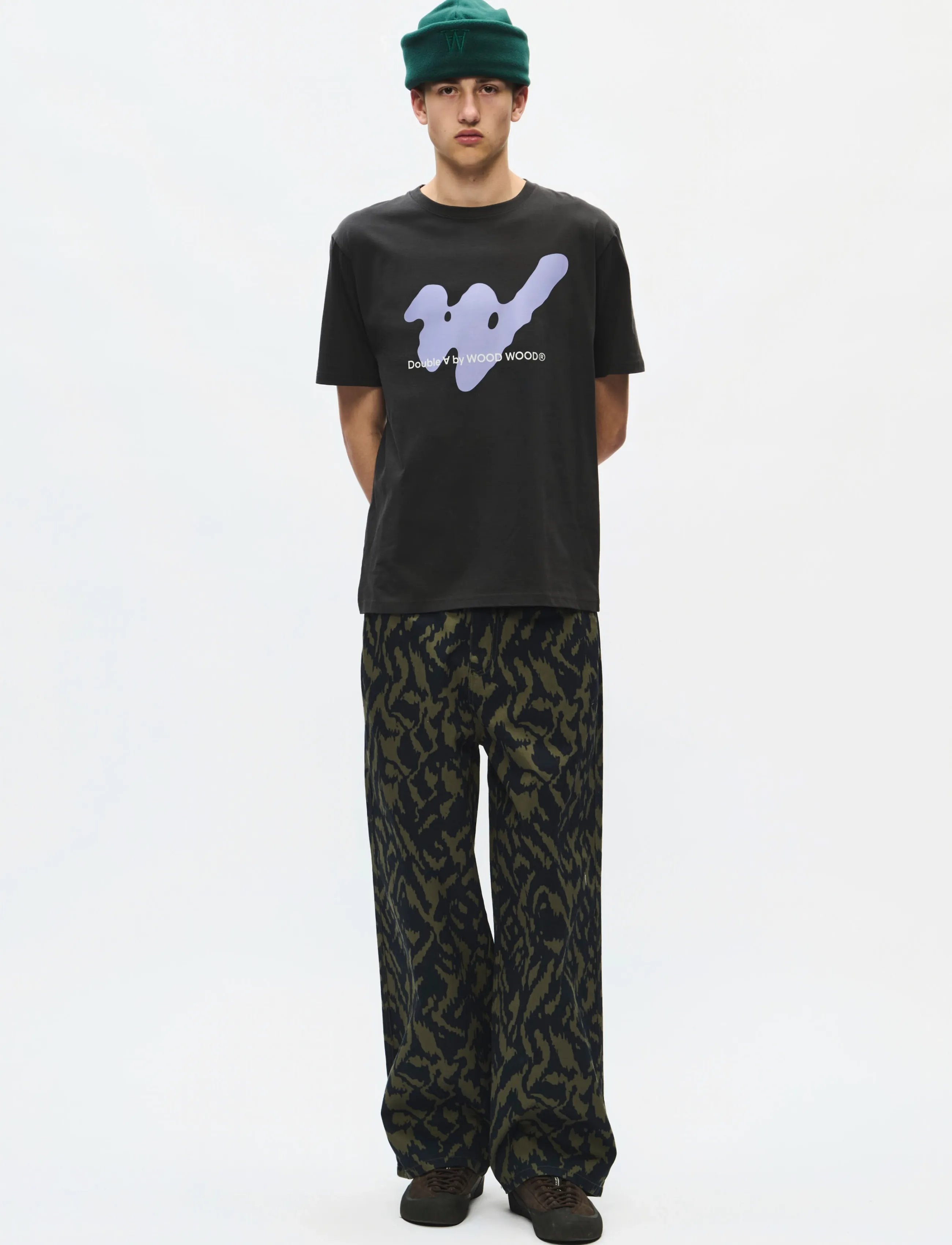 WOOD WOOD - WWAce ghost tee 25074 - short-sleeved t-shirts - pirate black - 3