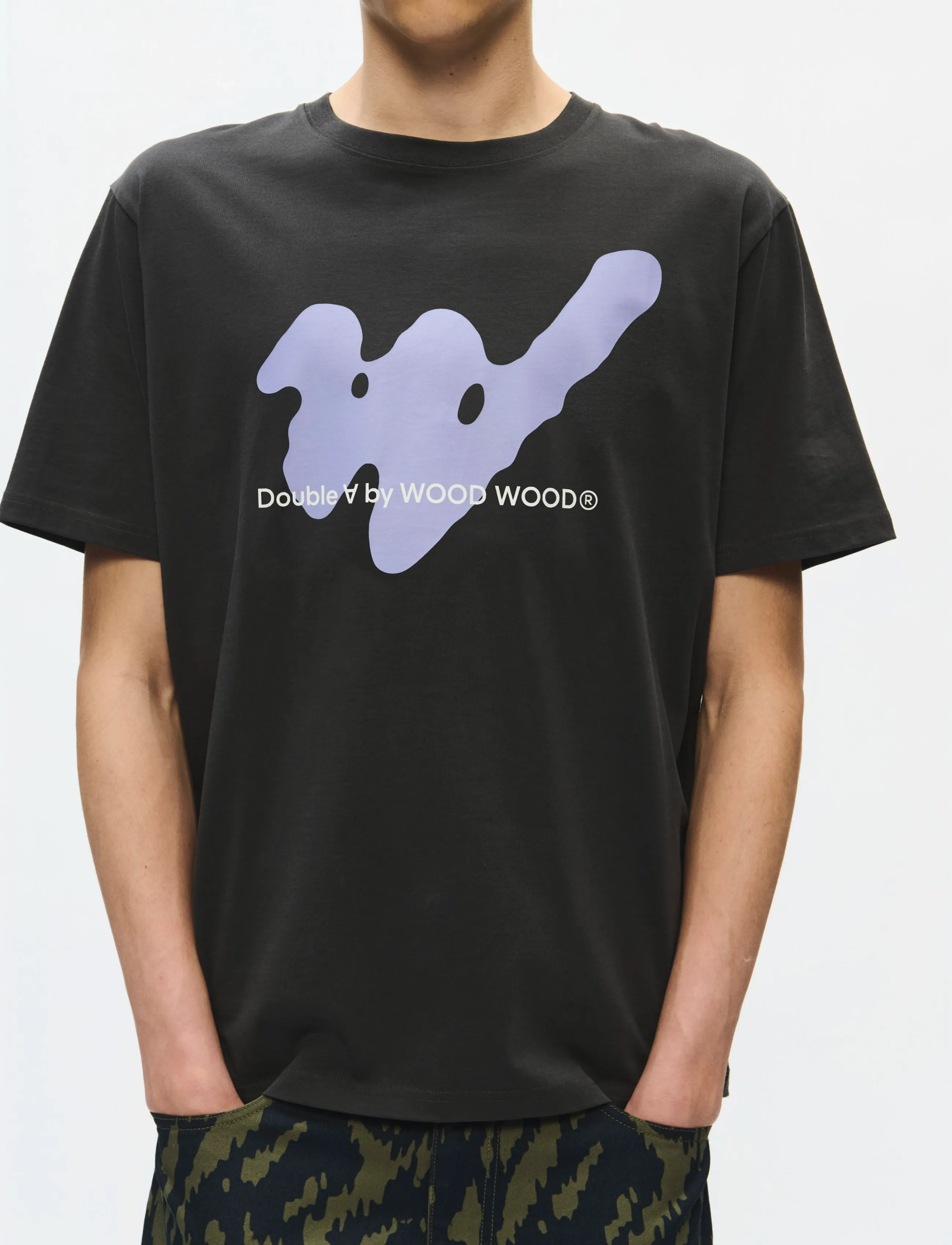 WOOD WOOD - WWAce ghost tee 25074 - short-sleeved t-shirts - pirate black - 5