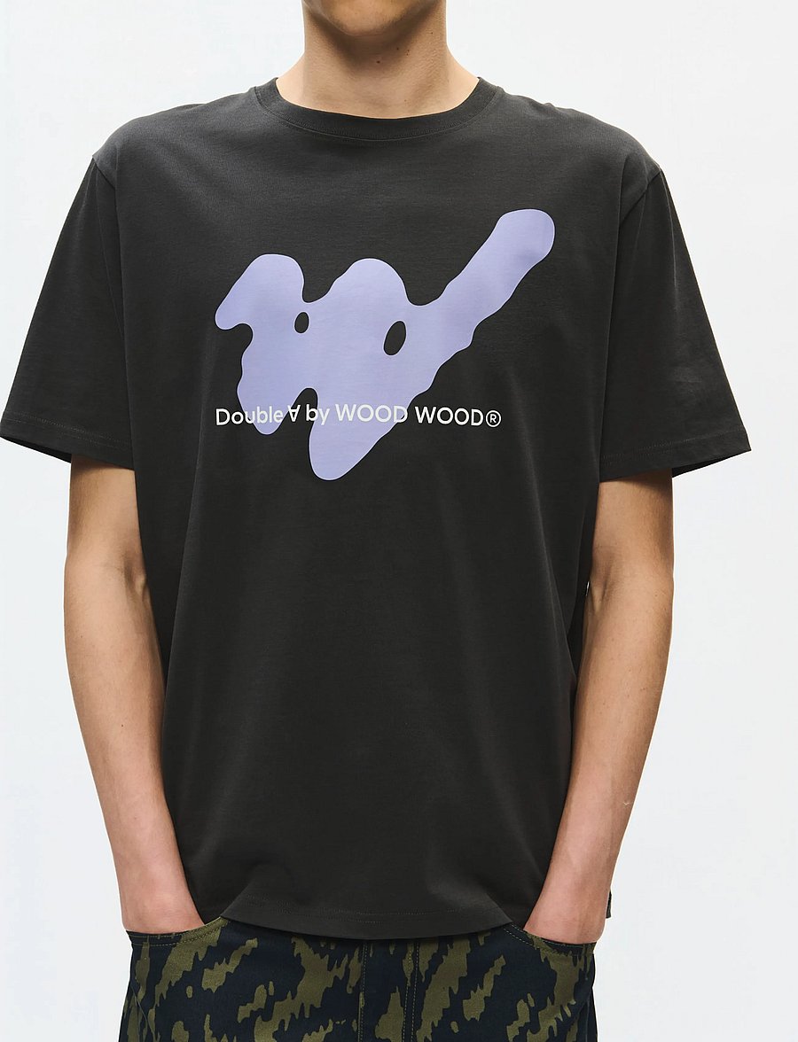 WOOD WOOD - WWAce ghost tee 25074 - kurzärmelige t-shirts - pirate black - 5