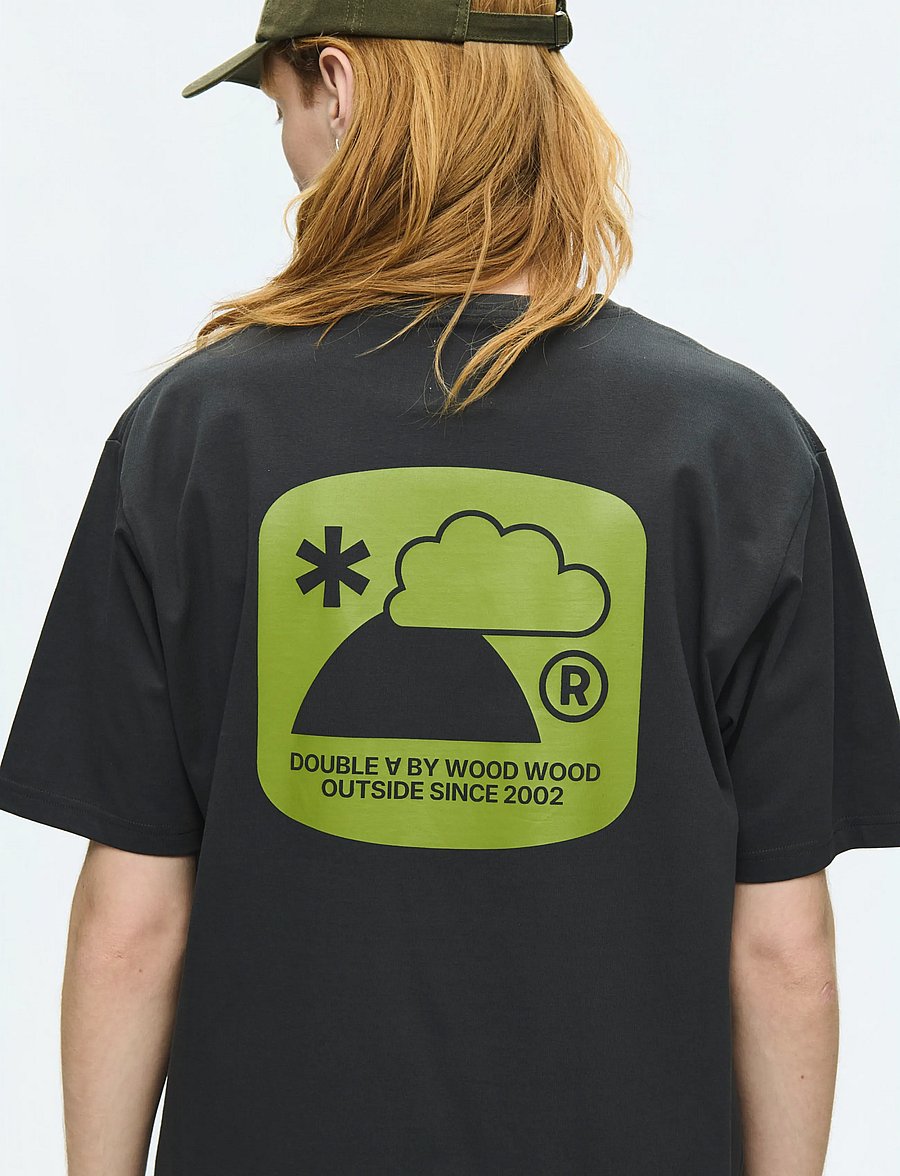 WOOD WOOD - WWAce outsider tee 25419 - lühikeste varrukatega t-särgid - pirate black - 0