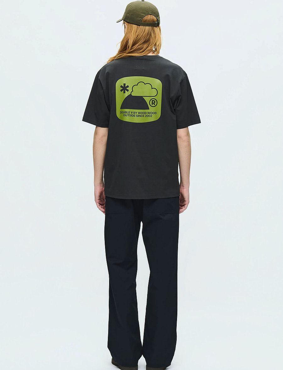 WOOD WOOD - WWAce outsider tee 25419 - lühikeste varrukatega t-särgid - pirate black - 5