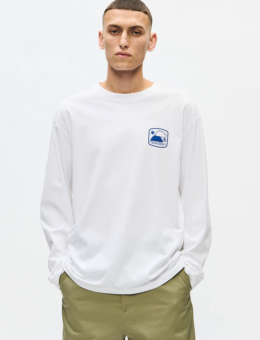 WOOD WOOD - WWLiam outsider LS tee 25419 - langærmede t-shirts - bright white - 3