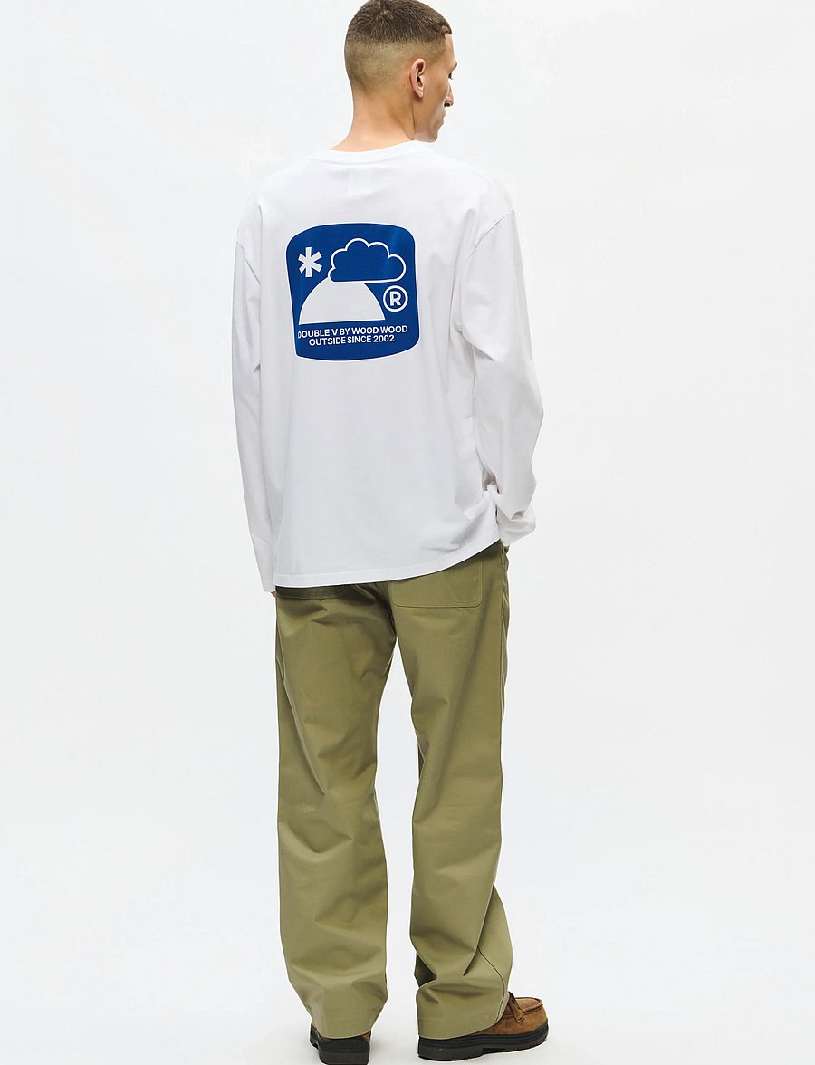 WOOD WOOD - WWLiam outsider LS tee 25419 - langærmede t-shirts - bright white - 4