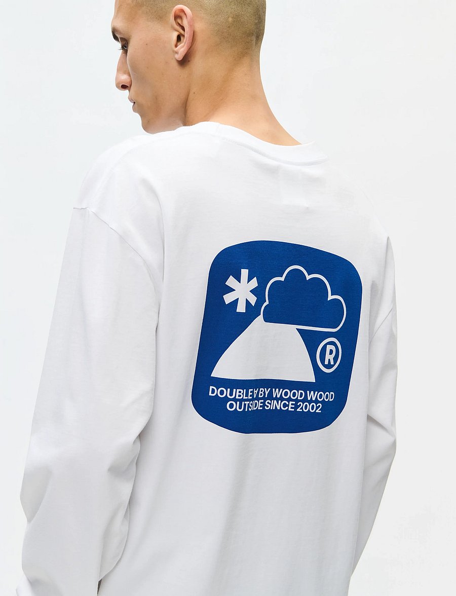 WOOD WOOD - WWLiam outsider LS tee 25419 - langærmede t-shirts - bright white - 5
