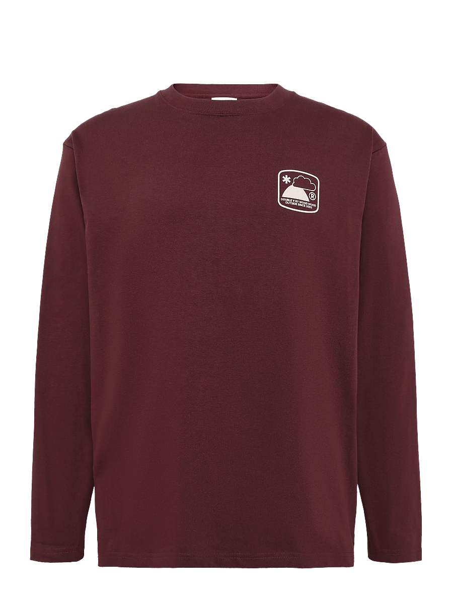 WOOD WOOD - WWLiam outsider LS tee 25419 - långärmade t-shirts - decadent chocolate - 1