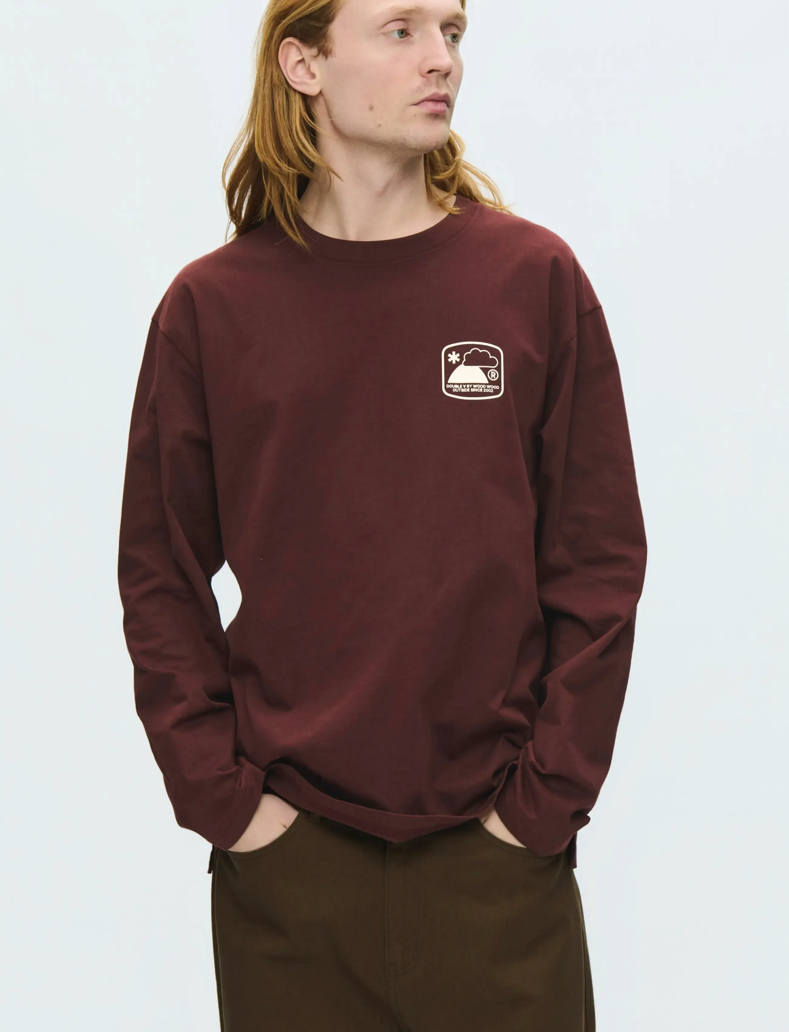 WOOD WOOD WWLiam outsider LS tee 25419 - Tøj - DECADENT CHOCOLATE / brown