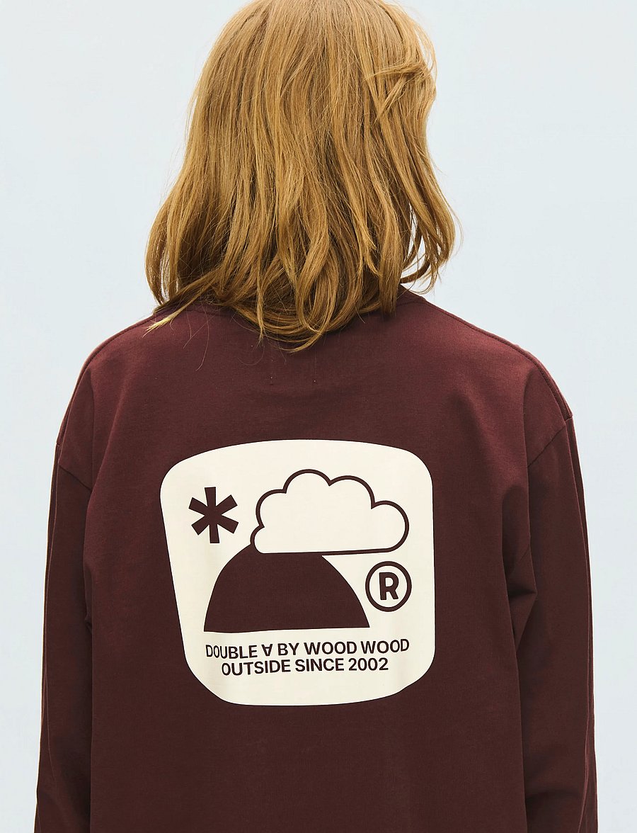 WOOD WOOD - WWLiam outsider LS tee 25419 - långärmade t-shirts - decadent chocolate - 3