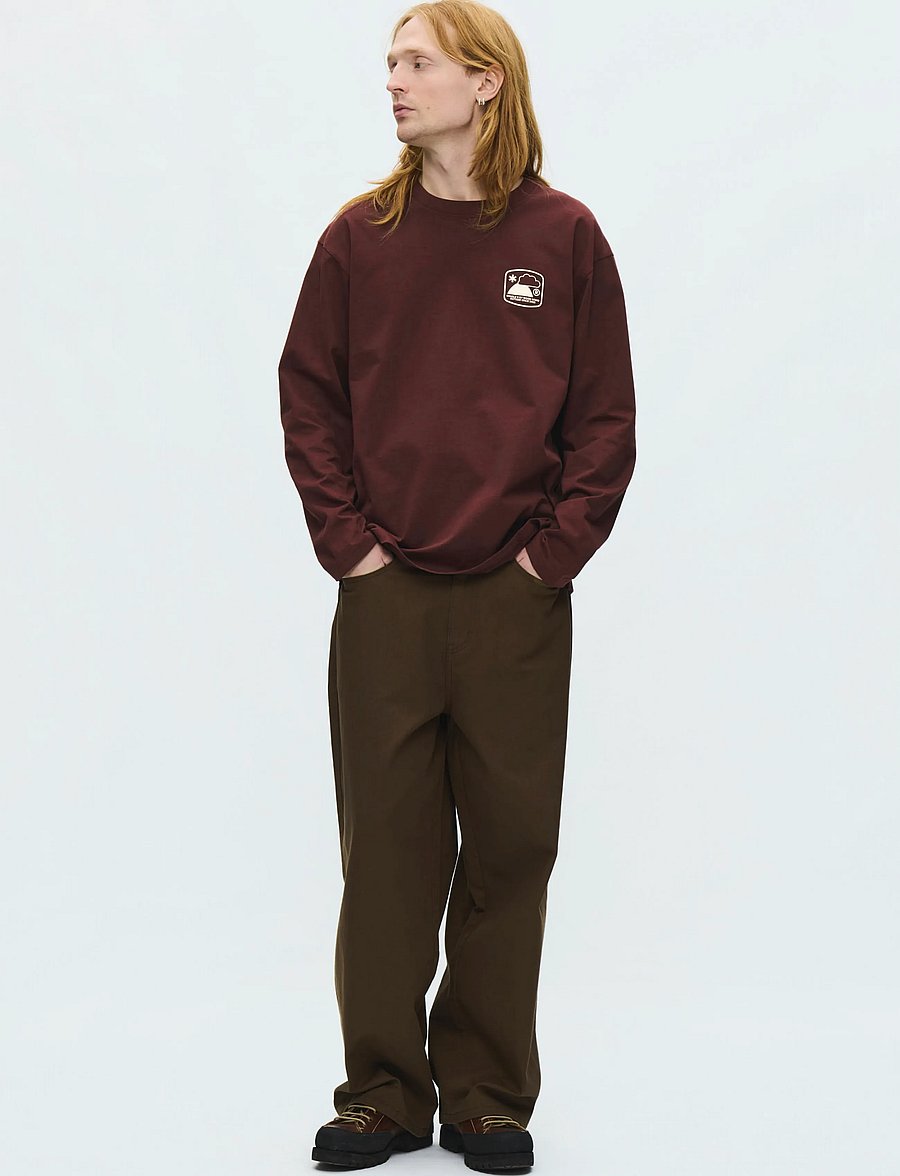 WOOD WOOD - WWLiam outsider LS tee 25419 - långärmade t-shirts - decadent chocolate - 4