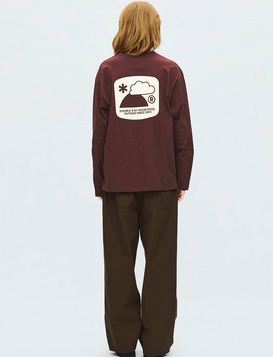 WOOD WOOD - WWLiam outsider LS tee 25419 - långärmade t-shirts - decadent chocolate - 5